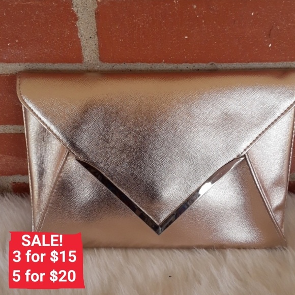 rose gold envelope clutch
